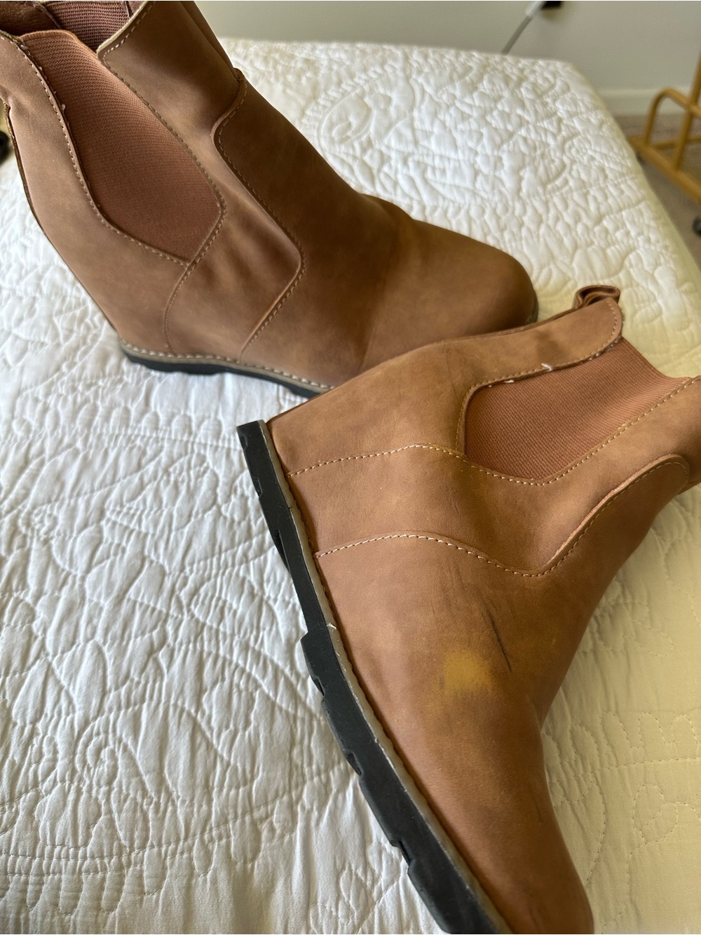 Women's Brown Chelsea Ankle Boots - Slip on - Size 8
